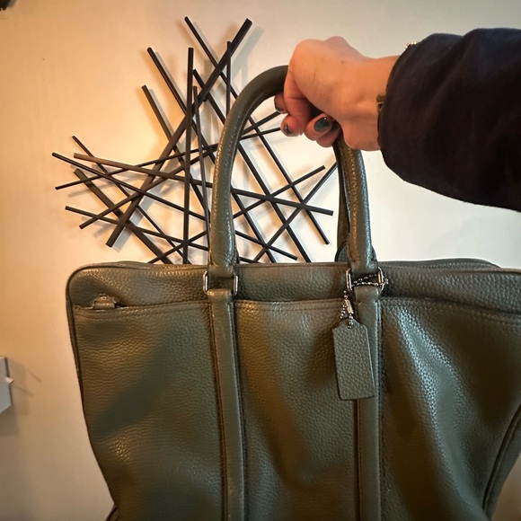 Coach - Adorable Green Pebble Leather Briefcase (MSRP $295) - Picture 5 of 7
